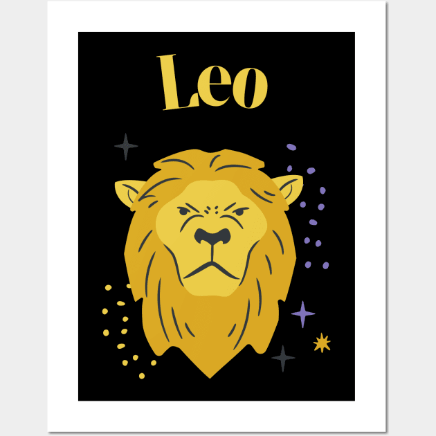 Leo Star Sign Zodiac Lion Astrology Wall Art by Elysian Alcove